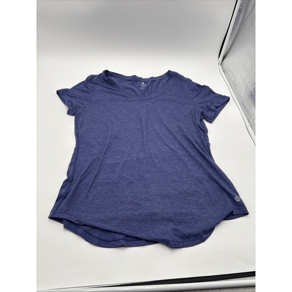 Apana Women's Yoga Shirt Blue Size Medium Polyester Rayon Spandex Blend